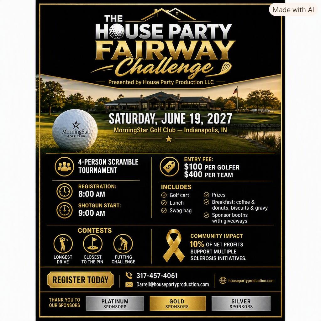 The House Party Fairway Challenge event flyer